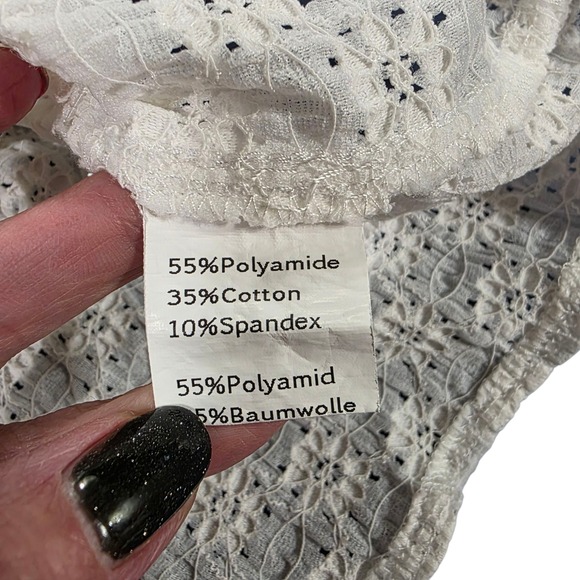 Belle Poque Blouse Top Womens Beige M Smocked Puff Sleeve Floral Stretch‎ Raglan - Picture 8 of 12